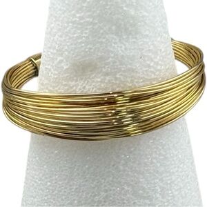 Unbranded Gold Tone Multi Wire Cuff Bracelet Minimalist Statement Open Bangle